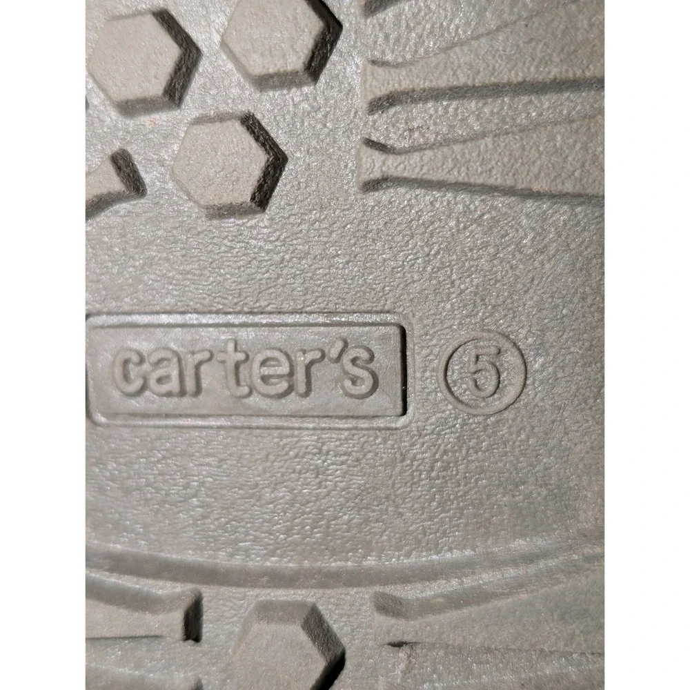 Carter's Ronald Toddler Boots Size 5 Brown Black Hook Loop Hiking Shoes